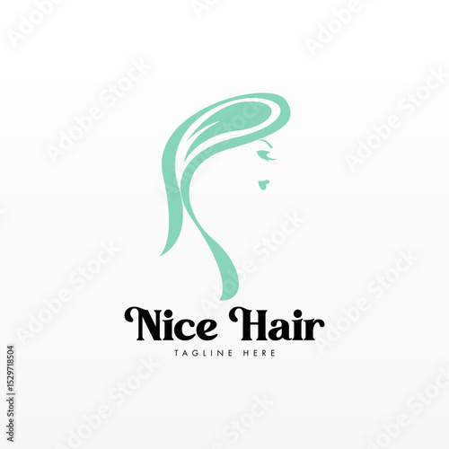 Women hair logo design concept