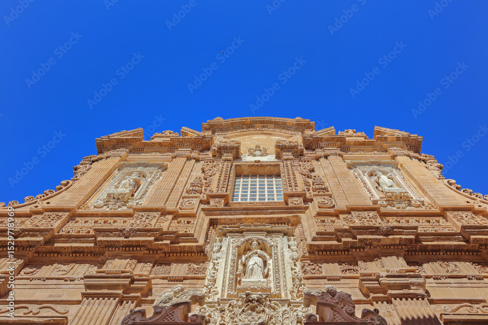 Obraz premium Gallipoli, Salento, Apulia, Italy, the baroque facade of the Cathedral of Saint Agatha the Virgin dating back to the eighteenth century