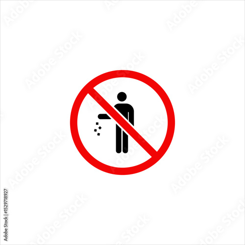 No littering sign isolated on white background