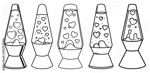 outline lava lamp vector set