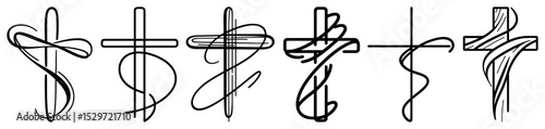 christian cross designs with flowing ribbon