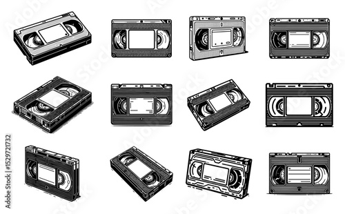 vintage vhs cassette tape set