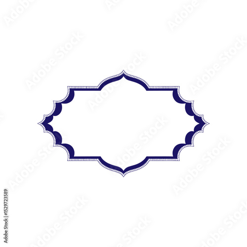 Islamic Tazhib Eslimi Art Style Text Box with Ornamental Floral Border