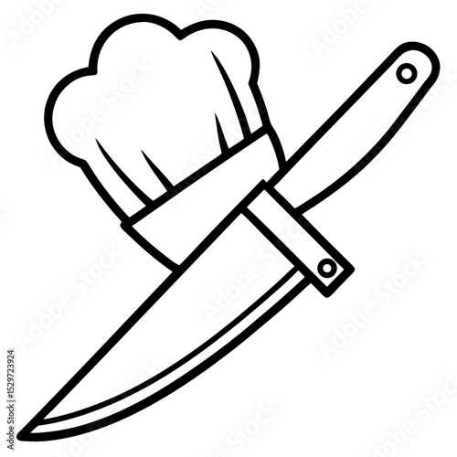 Chef's knife line art vector