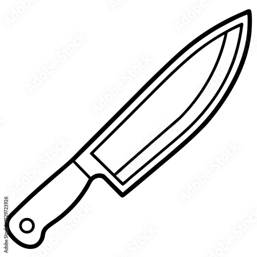 Chef's knife line art vector