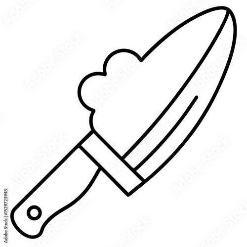 Chef's knife line art vector