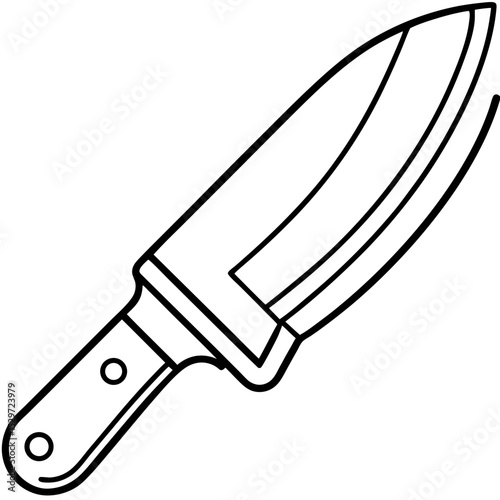 Chef's knife line art vector