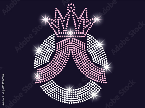 Crown rhinestone is used for fashion brand apparel accessory embellishment. Ideal for royalty-themed projects, girl boss motif, or dance team uniform, adds elegance, shine, and a sense of empowerment.