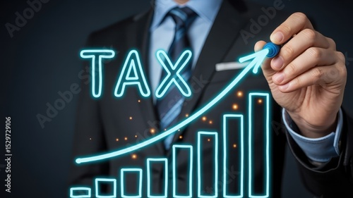 Projected tax increase shown on a graphical representation.