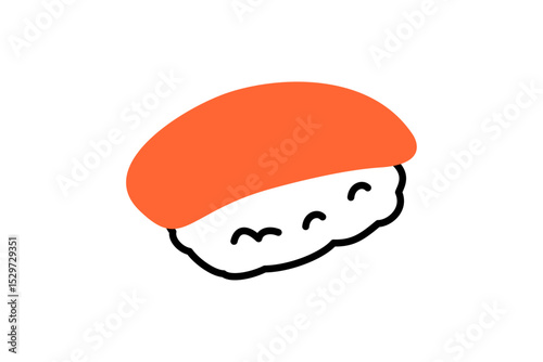 可愛い手描き風の寿司 サーモン