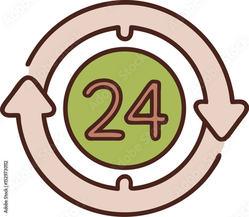 24 hour support clock icon silhouette isolated on transparent background