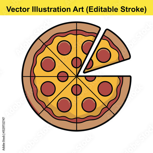 Delicious pizza with egg tomatoes and peppers vector illustration