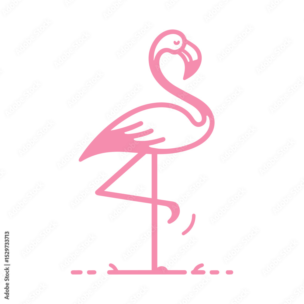 Fototapeta premium Flamingo silhouette illustration, on transparent background, vector