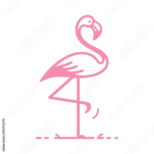 Flamingo silhouette illustration, on transparent background, vector