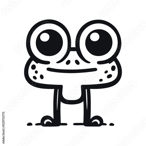 Cartoon frog illustration, on transparent background, vector
