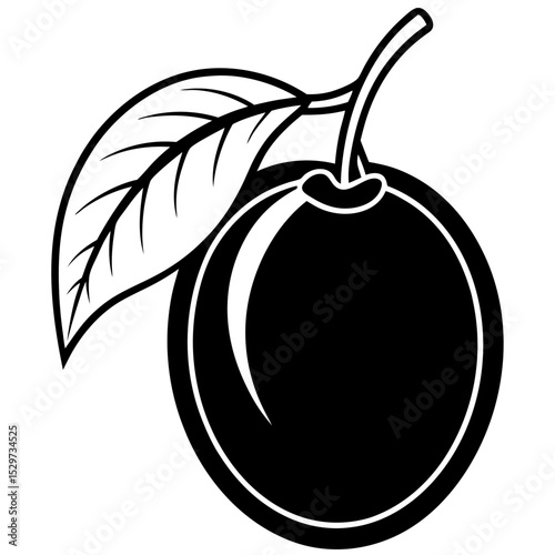 Sapodilla line art vector
