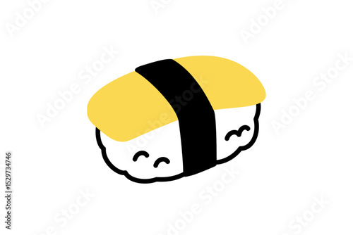 可愛い手描き風の寿司 たまご