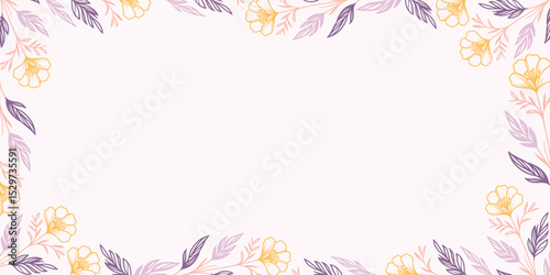 minimal floral texture with abstract stems and leaves.banner template for wall art and textile design.poster background for nature greeting card

