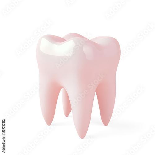 3D Glossy Tooth Rendering on a Transparent Background