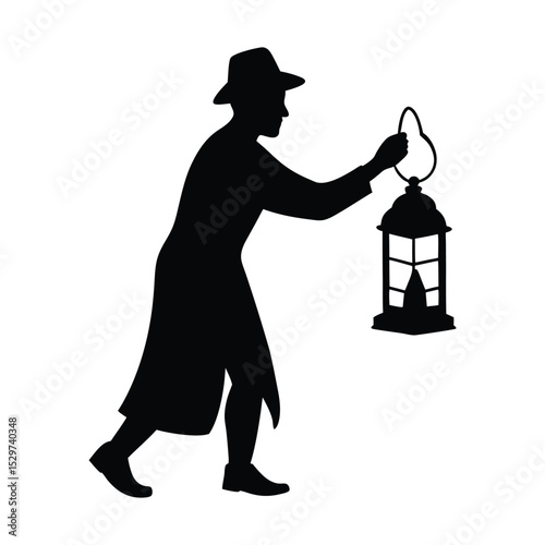  silhouette of person lighting lantern outside 