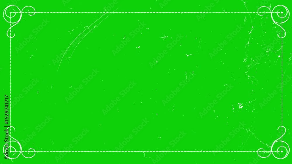 Vintage Silent Film Frame with Green Screen - Retro Flickering Effect