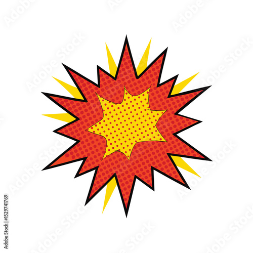 Retro Comic Bang with Halftone Dots and Dramatic Flair