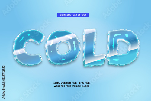 Cold Text Effect with Ice Gradient Background