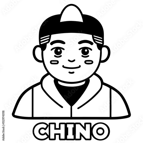 Chinos line art vector