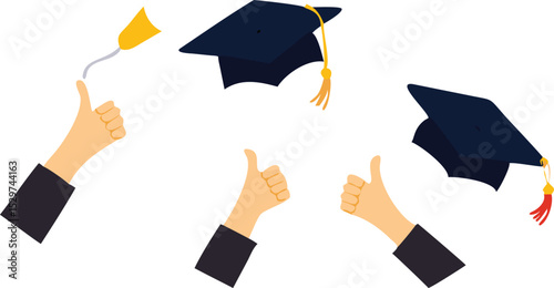 Graduation Icon Set – Cap, Diploma, Book and Education Symbols