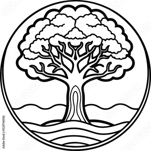 norse yggdrasil tree with layered heavens and eart.eps