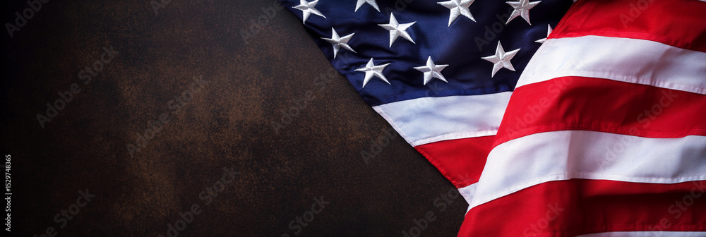 Fototapeta premium United States flag waving with stars and stripes Generative AI