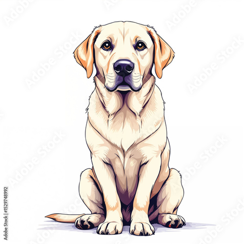 Labrador Retriever dog Vector Illustration isolated