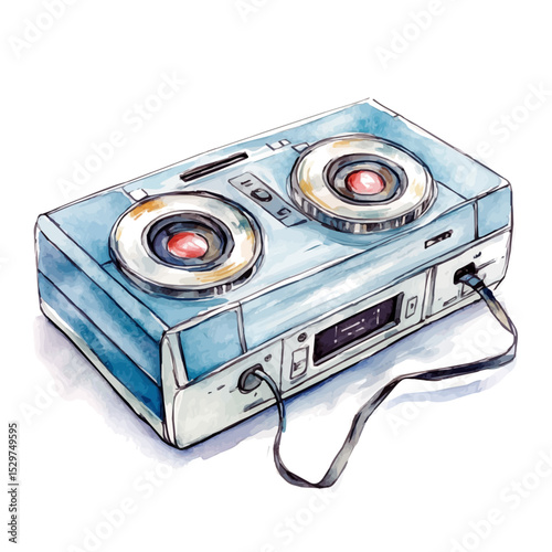 watercolor vector of AudioVideo Splitter, high quality, isolated on a white background.