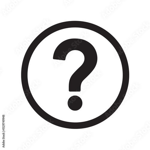 Question Mark Inside Circle Symbol for Help and Information