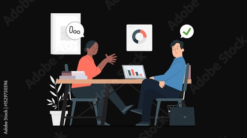 High Quality Premium 4K 2D Cartoon Animation for Online Consulting Business Presentations Explainer Videos Marketing Campaigns with Transparent Background Perfect for Digital and Corporate Use