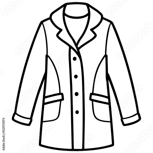 Coat line art vector