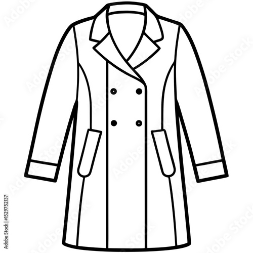 Coat line art vector