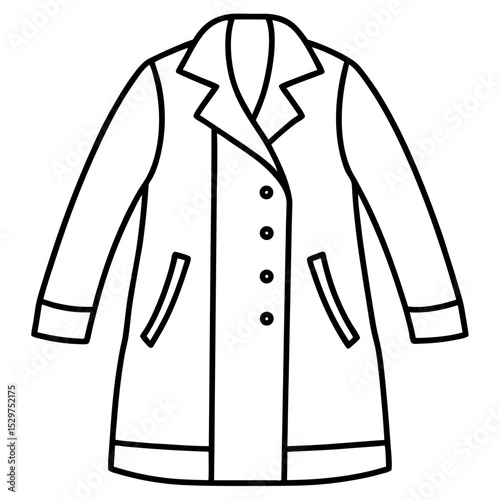 Coat line art vector