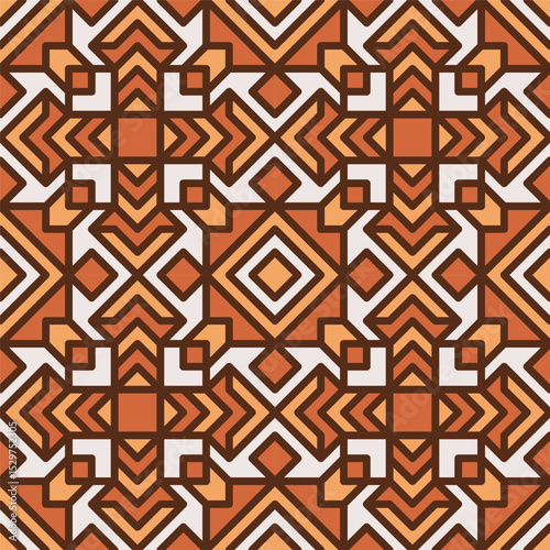 Geometric Flat Design Aztec Inspired Seamless Pattern Repeating Textile