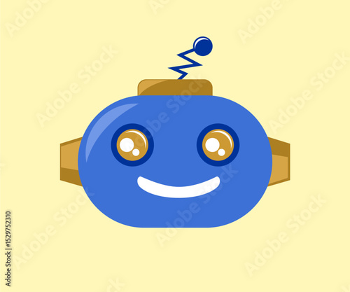 Simple bot icon or robot face on plain background