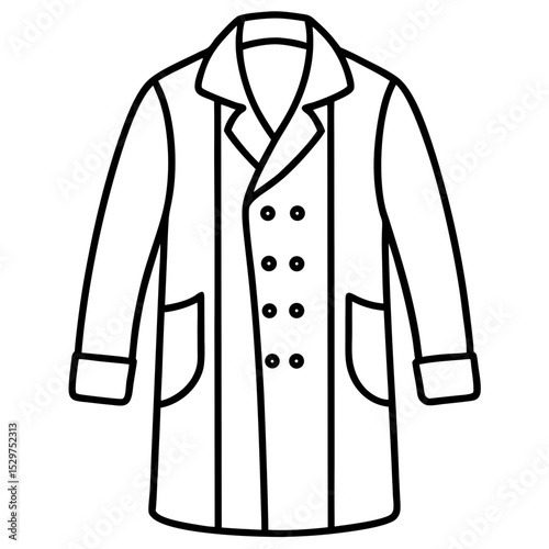 Coat line art vector