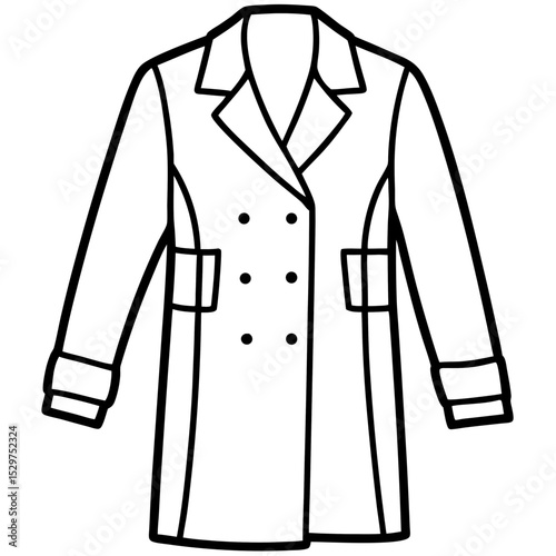 Coat line art vector