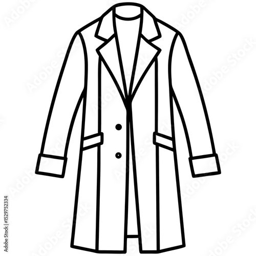 Coat line art vector