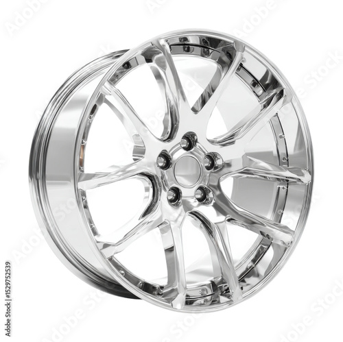 High-performance chrome alloy wheel showcase auto showroom product modern environment