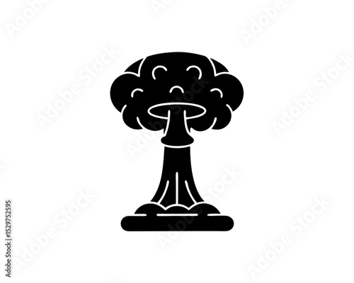 creative details Outline silhouette mushroom cloud nuclear explosion icon vector