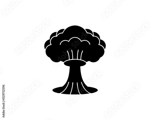 creative details Outline silhouette mushroom cloud nuclear explosion icon vector