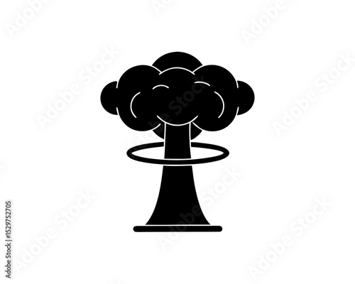 creative details Outline silhouette mushroom cloud nuclear explosion icon vector