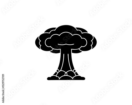 creative details Outline silhouette mushroom cloud nuclear explosion icon vector