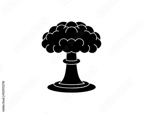 creative details Outline silhouette mushroom cloud nuclear explosion icon vector