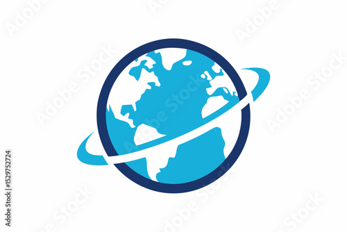 Modern Globe Icon Symbolizing Travel and Global Adventure

